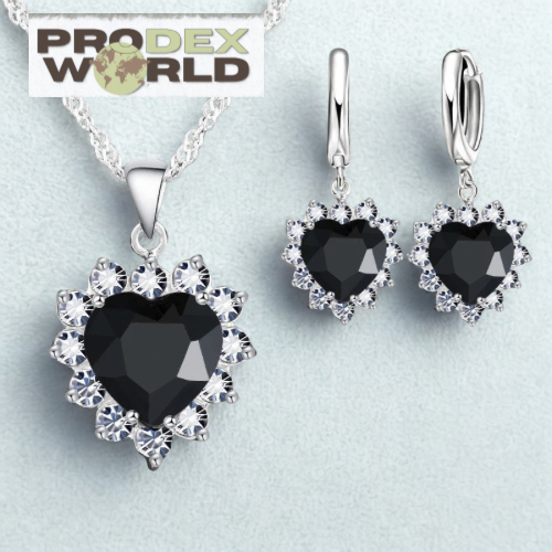 Conjuntos de joya, 💎 Aro con colgante de corazón estampado de color plateado para mujeres y niñas 👧🏼🙋🏼♀️