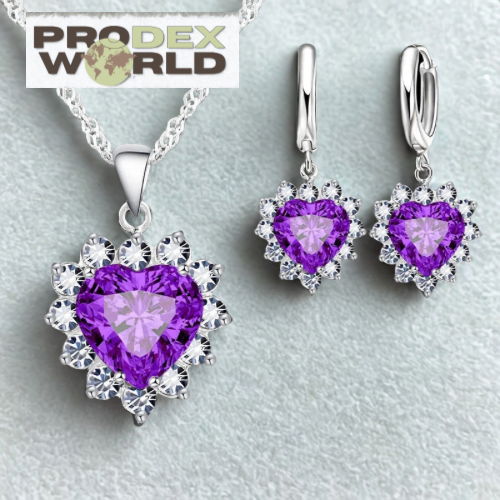 Conjuntos de joya, 💎 Aro con colgante de corazón estampado de color plateado para mujeres y niñas 👧🏼🙋🏼♀️