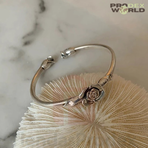 FOXANRY Pulsera vintage color plateado para mujeres, parejas (Plata925) ❤️