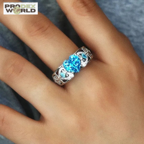 Anillo clásico 5 colores, circonita de corazón de amor multicolor, joyería de lujo 👌💪🏻✅❤️ (PLATA925)